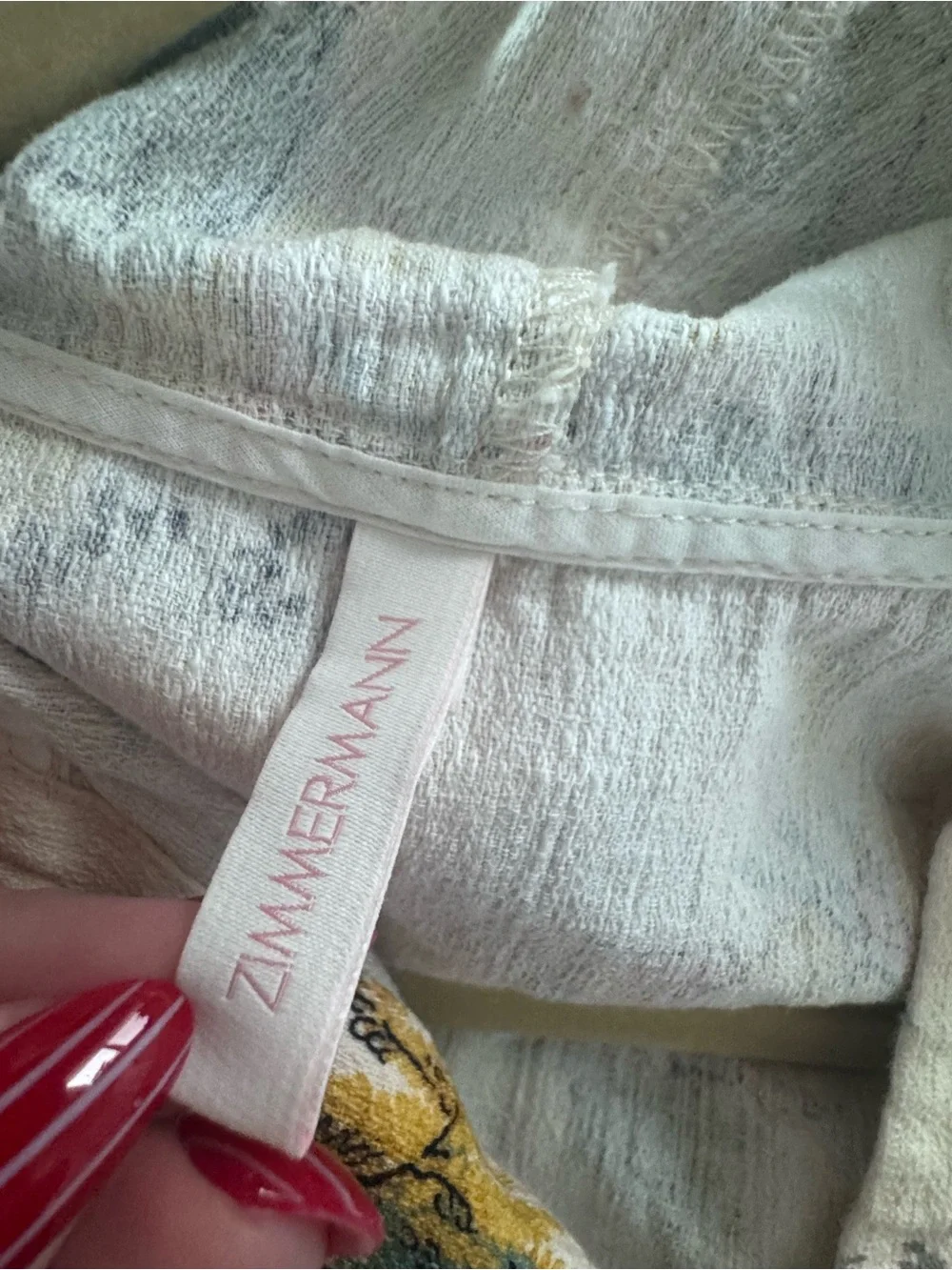 Zimmermann Cream Floral Hooded Kids Pajama Tunic with Pink Trim